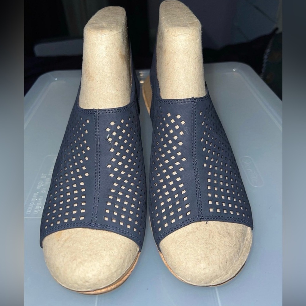 Rockport Briah Hood Slingback Blue Wedge Heels 8.5W